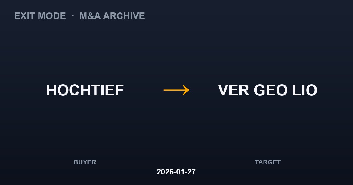 HOCHTIEF acquires VER GEO LIO