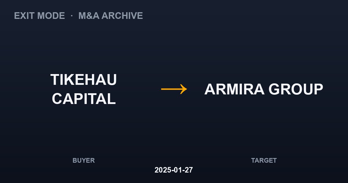 TIKEHAU CAPITAL acquires ARMIRA GROUP