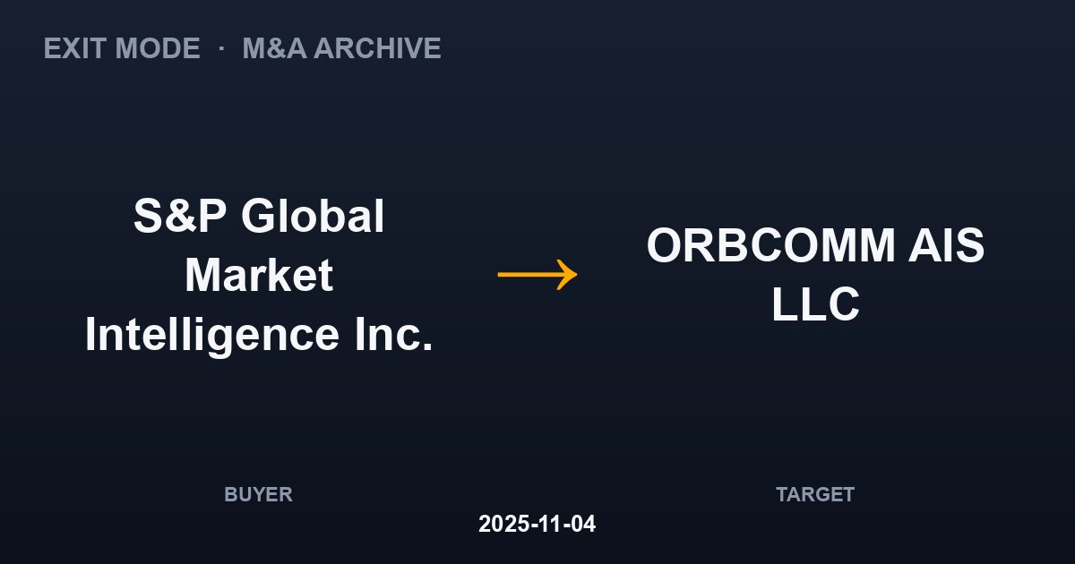 S&P Global Market Intelligence Inc. acquires ORBCOMM AIS LLC