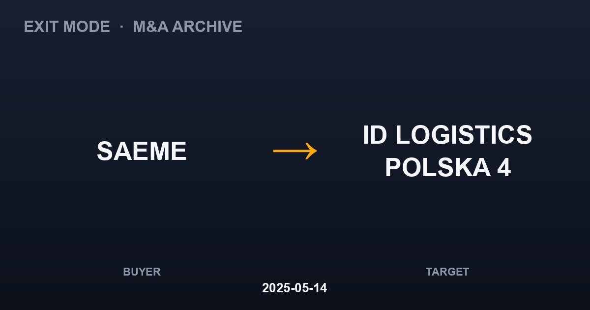 SAEME acquires ID LOGISTICS POLSKA 4
